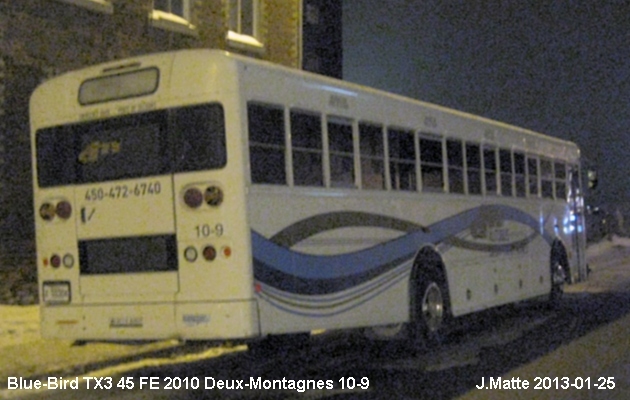 BUS/AUTOBUS: Blue Bird TX3 45 FE 2010 Deux Montagnes