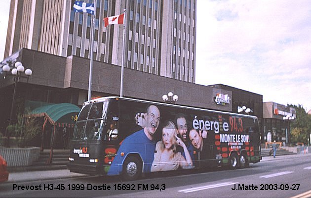 BUS/AUTOBUS: Prevost H3-45 1999 Dostie