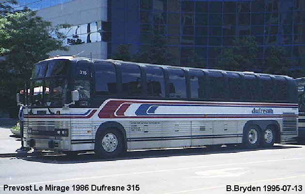 BUS/AUTOBUS: Prevost Le Mirage 1986 Dufresne