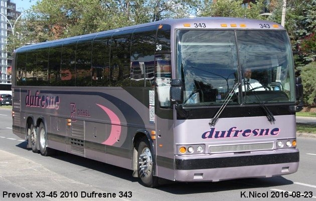 BUS/AUTOBUS: Prevost X3-45 2010 Dufresne