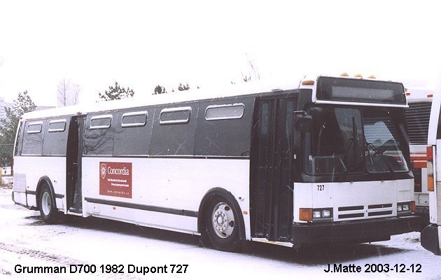 BUS/AUTOBUS: Grumman D700 1982 Dupont Industries