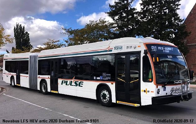 BUS/AUTOBUS: Novabus LFS HEV artic 2020 Durham Transit