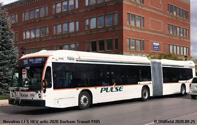 BUS/AUTOBUS: Novabus LFS HEV artic 2020 Durham Transit