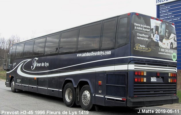 BUS/AUTOBUS: Prevost H3-45 1996 Fleurs de Lys