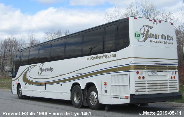 BUS/AUTOBUS: Prevost H3-45 1996 Fleurs de Lys