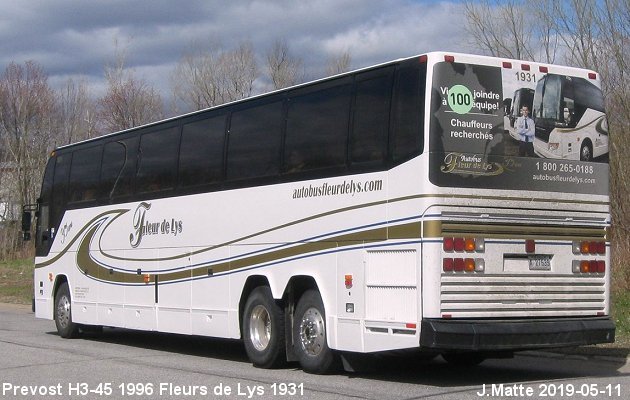 BUS/AUTOBUS: Prevost H3-45 1996 Fleurs de Lys