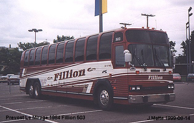 BUS/AUTOBUS: Prevost Mirage 1984 Fillion