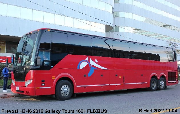 BUS/AUTOBUS: Prevost H3-45 2016 Gallexy Tours