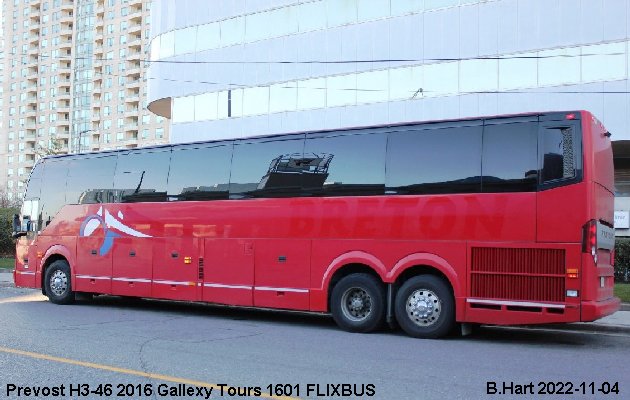 BUS/AUTOBUS: Prevost H3-45 2016 Gallexy Tours