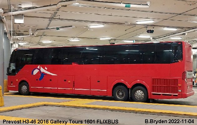 BUS/AUTOBUS: Prevost H3-45 2016 Gallexy Tours