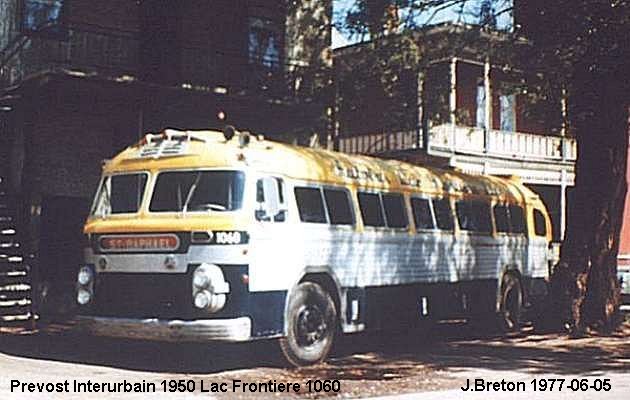 BUS/AUTOBUS: Prevost Interurbain 1950 Lac Frontiere Autobus