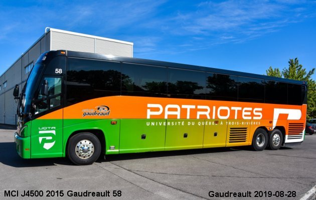 BUS/AUTOBUS: MCI J4500 2015 Gaudreault