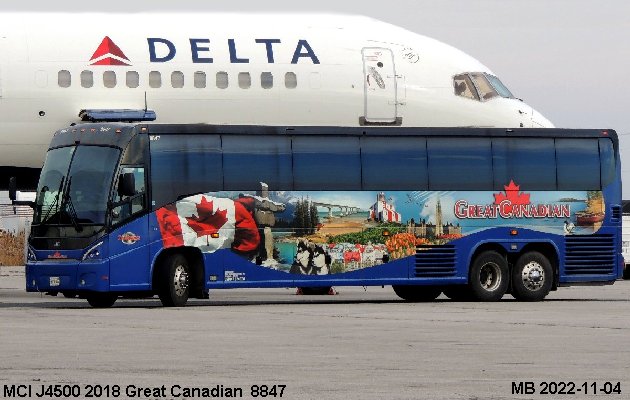 BUS/AUTOBUS: MCI J4500 2018 Great Canadian