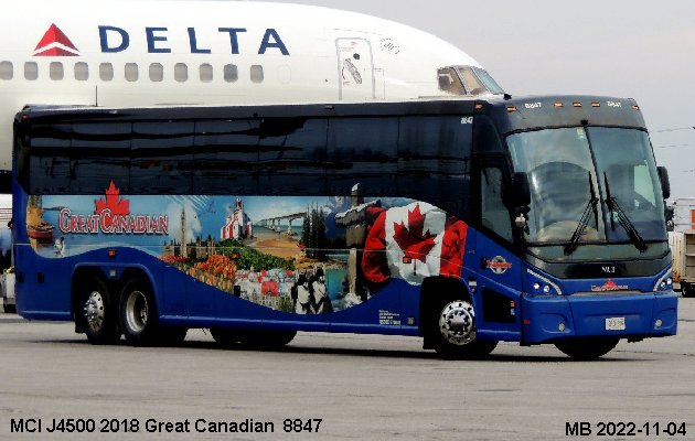 BUS/AUTOBUS: MCI J4500 2018 Great Canadian