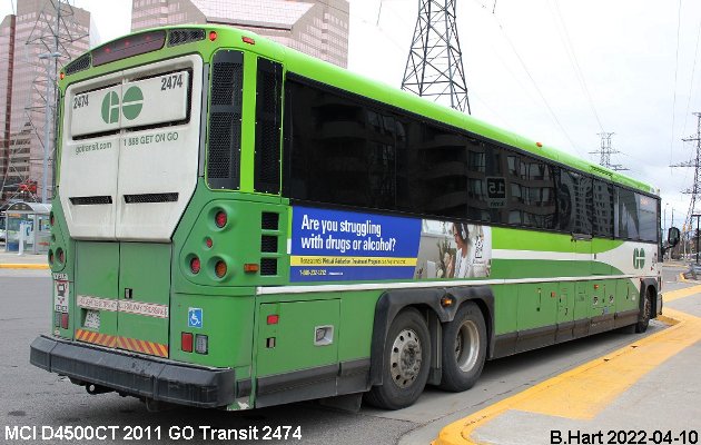 BUS/AUTOBUS: MCI D4500CT 2011 Go Transit