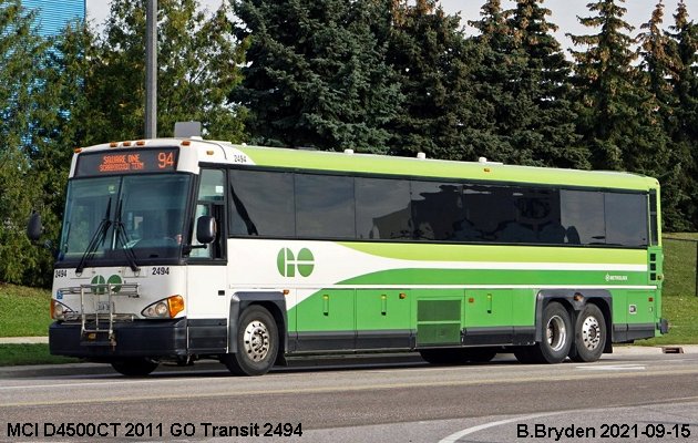 BUS/AUTOBUS: MCI D4500CT 2011 Go Transit