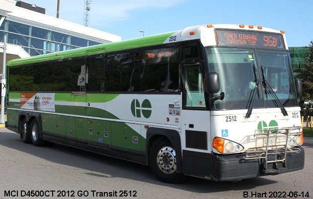 BUS/AUTOBUS: MCI D4500CT 2012 Go Transit