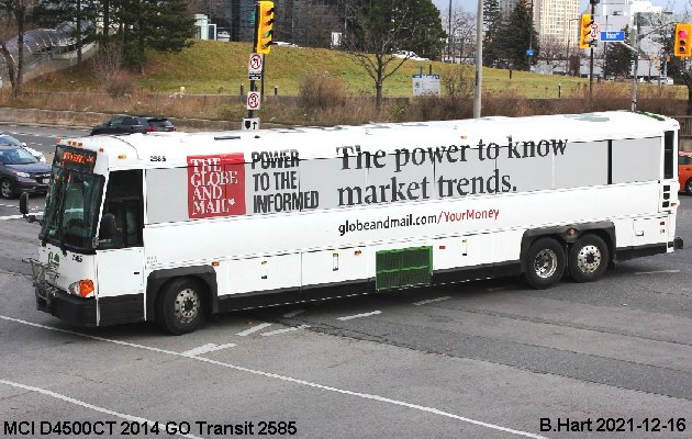 BUS/AUTOBUS: MCI D4500CT 2014 Go Transit