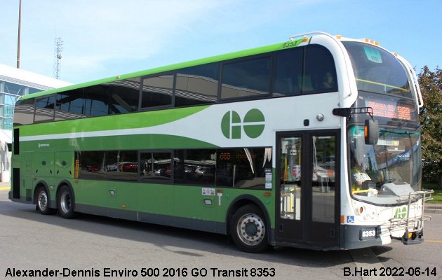 BUS/AUTOBUS: Alexander-Dennis Enviro 500 2016 Go Transit