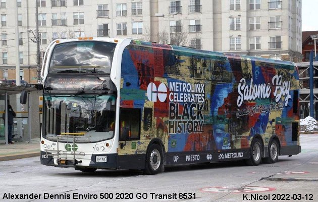 BUS/AUTOBUS: Alexander-Dennis Enviro 500 2020 Go Transit