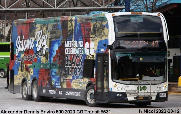BUS/AUTOBUS: Alexander-Dennis Enviro 500 2020 Go Transit