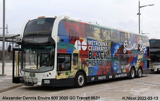 BUS/AUTOBUS: Alexander-Dennis Enviro 500 2020 Go Transit