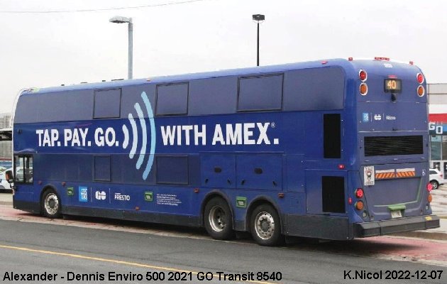 BUS/AUTOBUS: Alexander-Dennis Enviro 500 2021 Go Transit