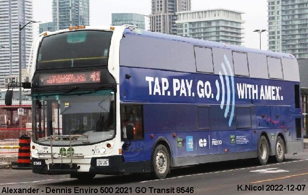 BUS/AUTOBUS: Alexander-Dennis Enviro 500 2021 Go Transit
