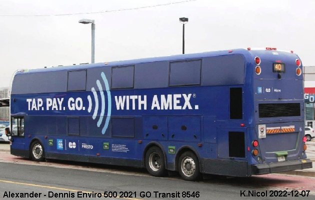 BUS/AUTOBUS: Alexander-Dennis Enviro 500 2021 Go Transit