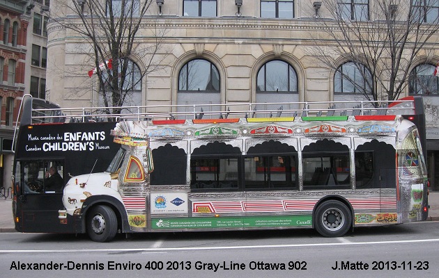 BUS/AUTOBUS: Alexander-Dennis Enviro 400 op 2013 Gray Line Ottawa