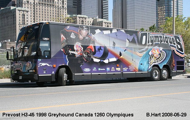 BUS/AUTOBUS: Prevost H3-45 1998 Greyhound Canada