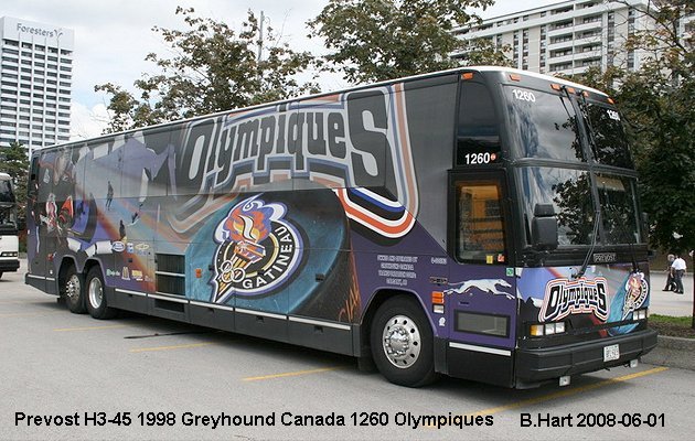 BUS/AUTOBUS: Prevost H3-45 1998 Greyhound Canada