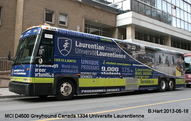 BUS/AUTOBUS: MCI D4500 2010 Greyhound Canada