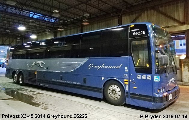 BUS/AUTOBUS: Prevost X3-45 2014 Greyhound