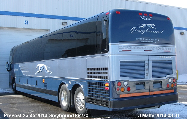 BUS/AUTOBUS: Prevost X3-45 2014 Greyhound
