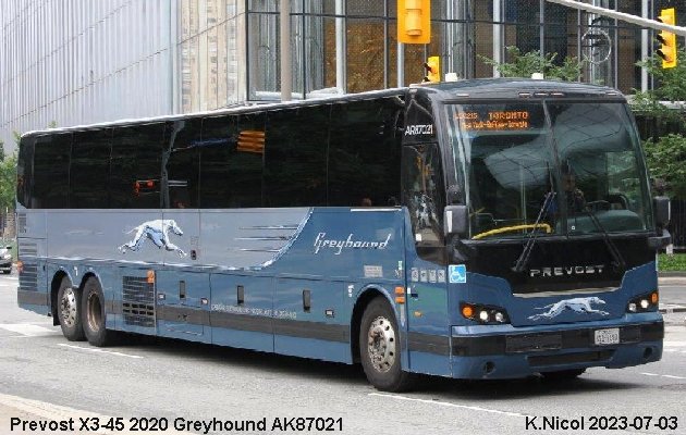 BUS/AUTOBUS: Prevost X3-45 2020 Greyhound