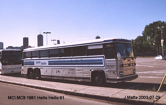 BUS/AUTOBUS: MCI MC 9 1981 Hello