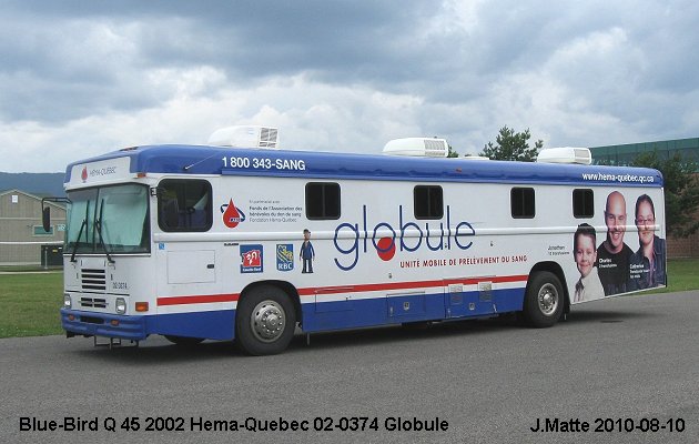 BUS/AUTOBUS: Blue Bird Q 40 2002 HemaQuebec