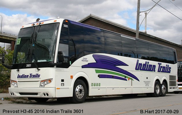 BUS/AUTOBUS: Prevost H3-45 2016 Indian Trails