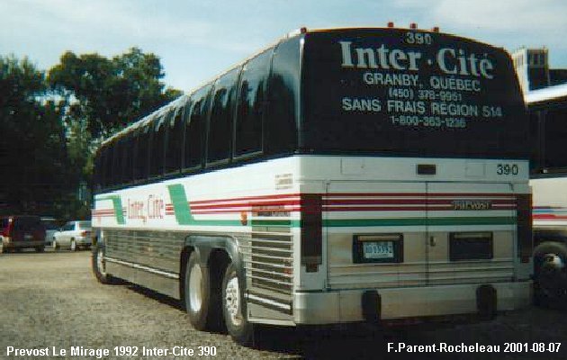 BUS/AUTOBUS: Prevost Le Mirage 1992 Inter-Cité