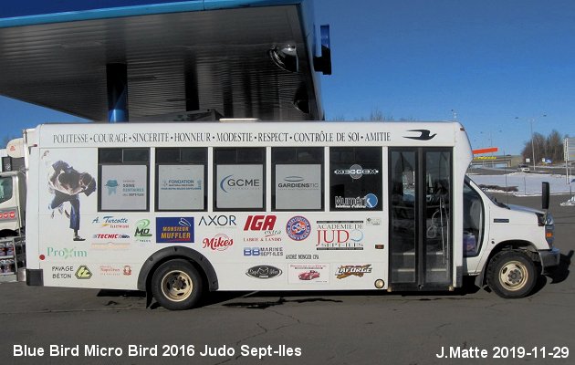 BUS/AUTOBUS: Blue Bird Micro Bird 2016 Judo Sept-Iles