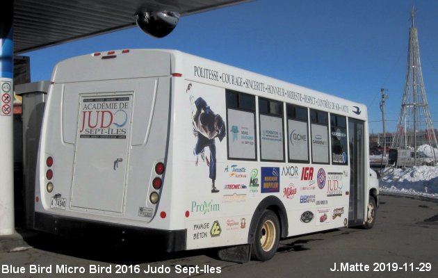 BUS/AUTOBUS: Blue Bird Micro Bird 2016 Judo Sept-Iles