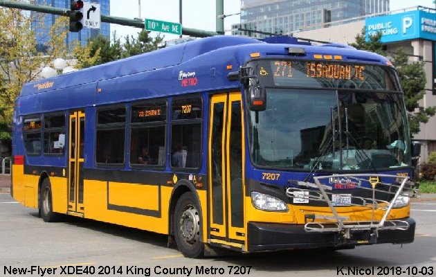 BUS/AUTOBUS: New Flyer XTDE40 2014 King County