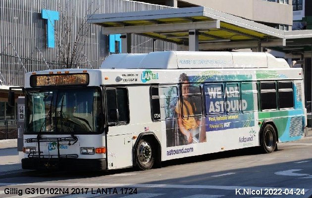 BUS/AUTOBUS: Gillig G31D102N4 2017 Lanta