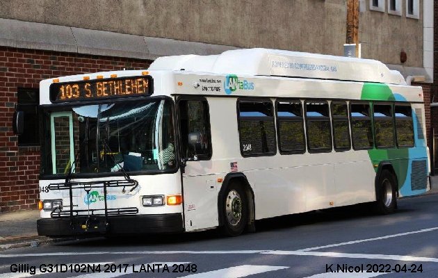 BUS/AUTOBUS: Gillig G31D102N4 2017 Lanta