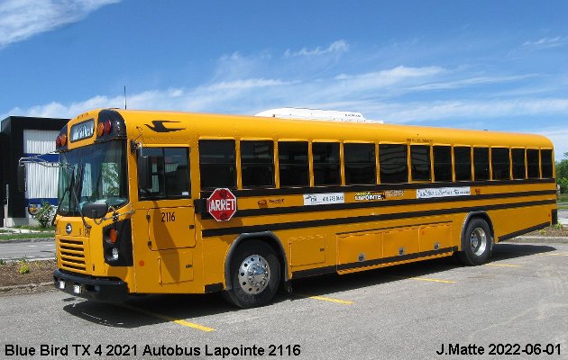 BUS/AUTOBUS: Blue Bird TX 4 2021 Lapointe