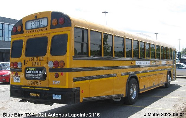 BUS/AUTOBUS: Blue Bird TX 4 2021 Lapointe