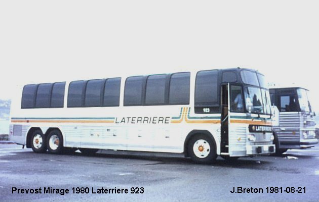 BUS/AUTOBUS: Prevost Le Mirage 1980 Laterriere