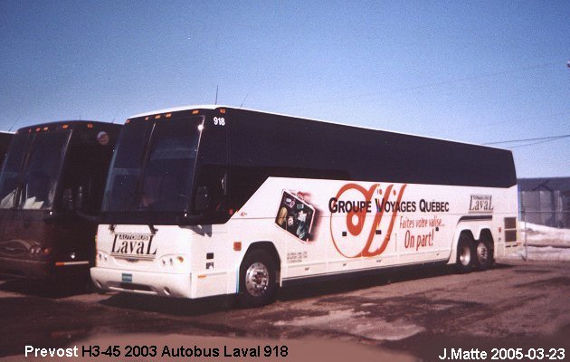 BUS/AUTOBUS: Prevost H3-45 2003 Autobus Laval