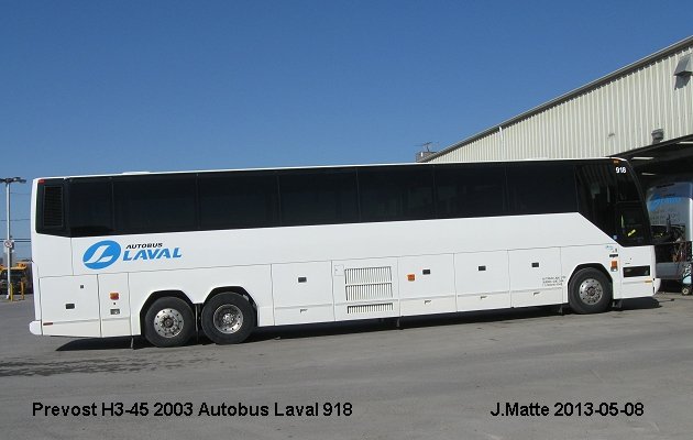 BUS/AUTOBUS: Prevost H3-45 2003 Autobus Laval